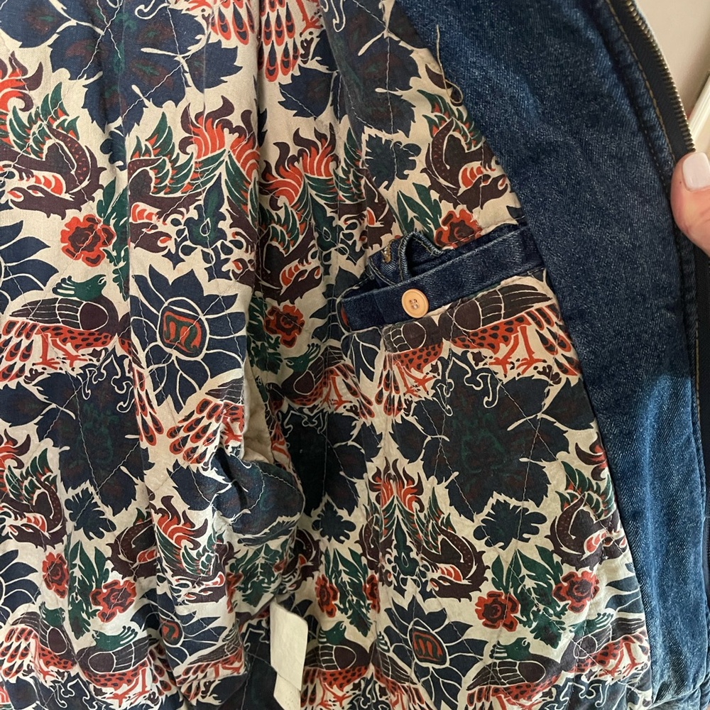 VINTAGE men’s 10E Bomber Squadron denim jacket quilted lined XL - Picture 6 of 10